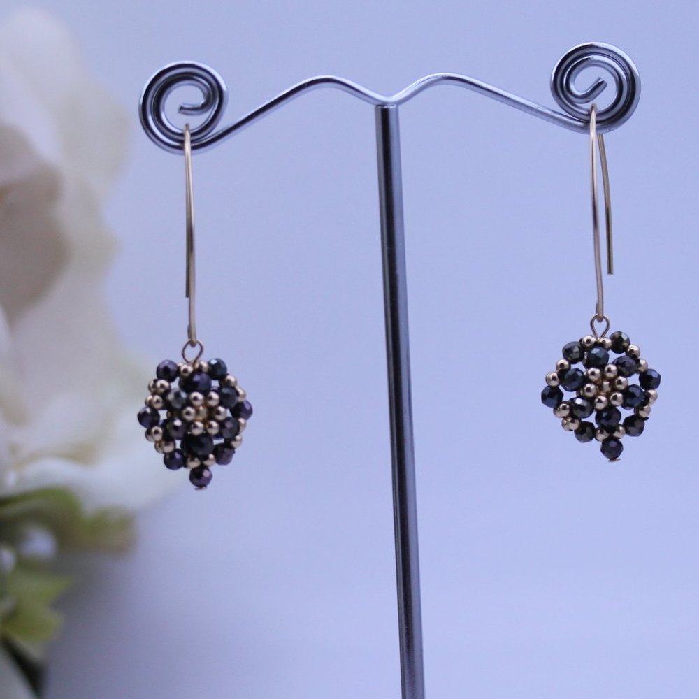 Dangle Brown Spinel Earrings and 14kt Gold Filled